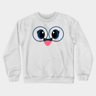 Cute Blue Eyes with Glasses Crewneck Sweatshirt